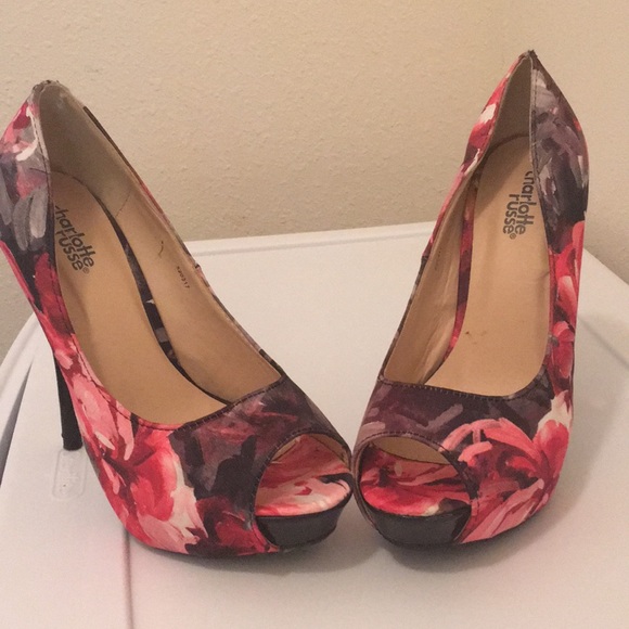 flower print heels
